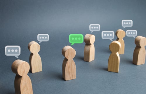 employees connecting concept