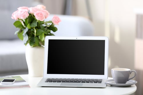 flowers on desk