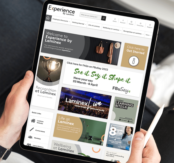 experience by laminex mockup